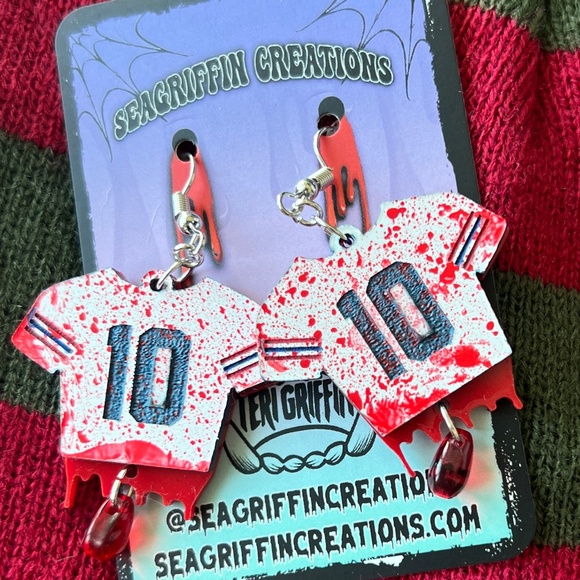 Nightmare on Elm Street Jersey Earrings - Picture 2 of 4
